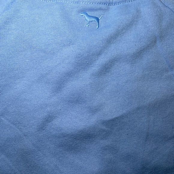 NWT Victoria Secret Pink Sz XL Crewneck Light Blue T Shirt Fleece Lined Winter - Picture 7 of 7